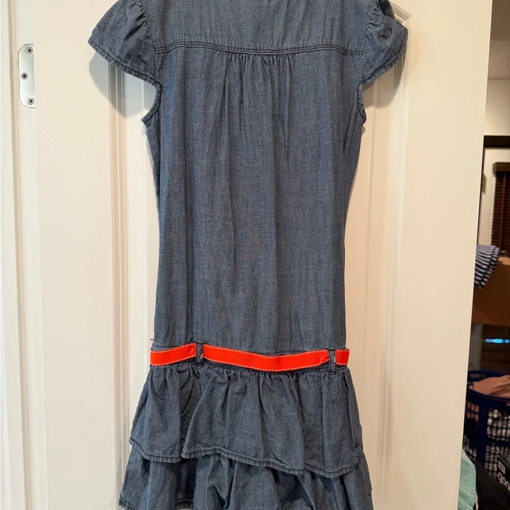 Gymboree Denim Blue Dress with Red Bow